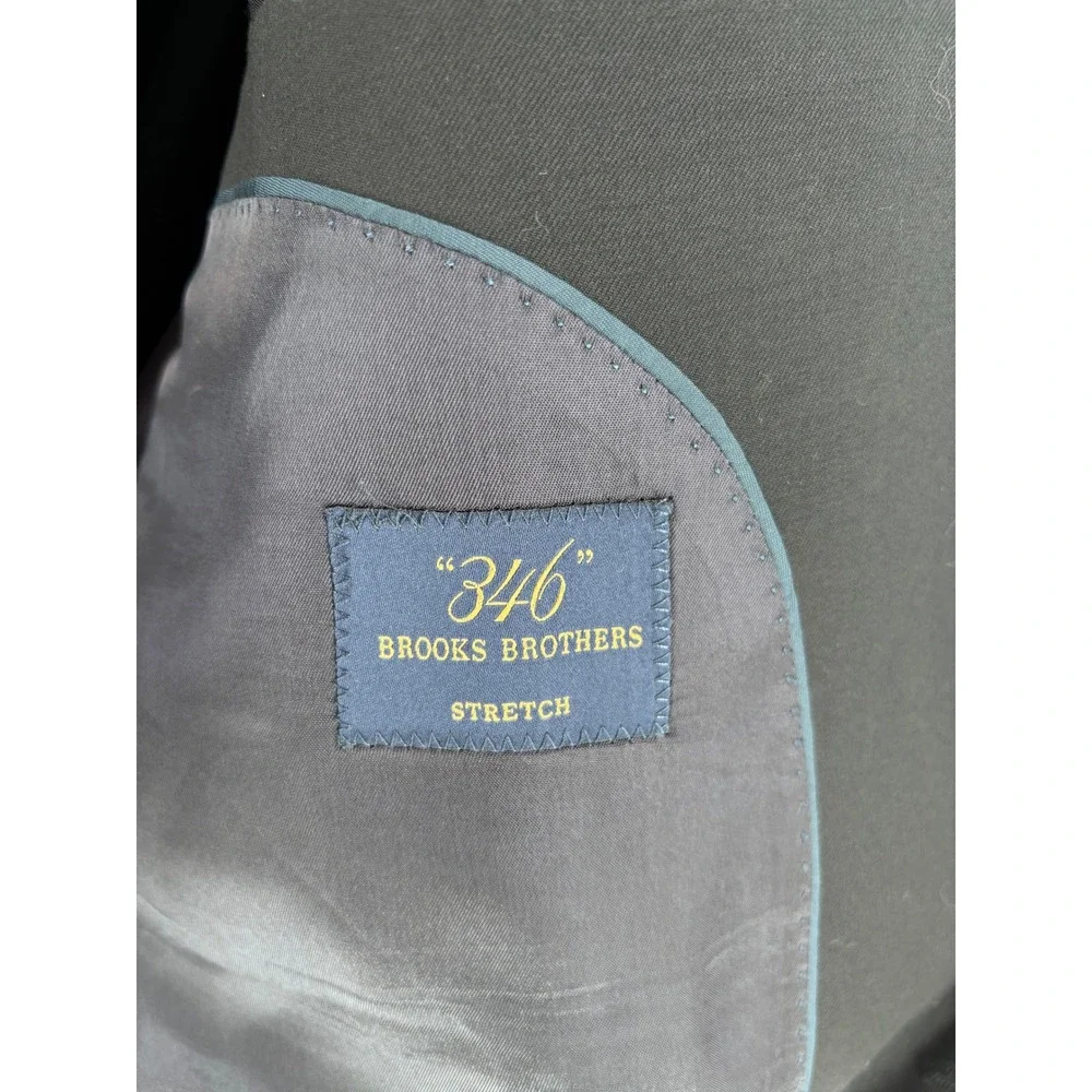 Brooks Brothers 346 Suit Men 43R 36x31 Black Stretch Wool Two-Piece Classy